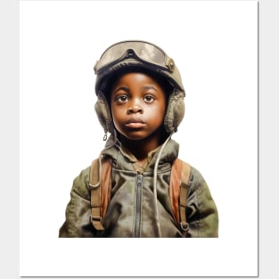 Military Minded Street Soldier Urban Warrior Black Boy Posters and Art